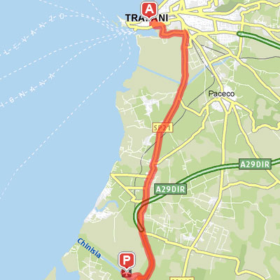 Mappa del percorso dall'Aeroporto
